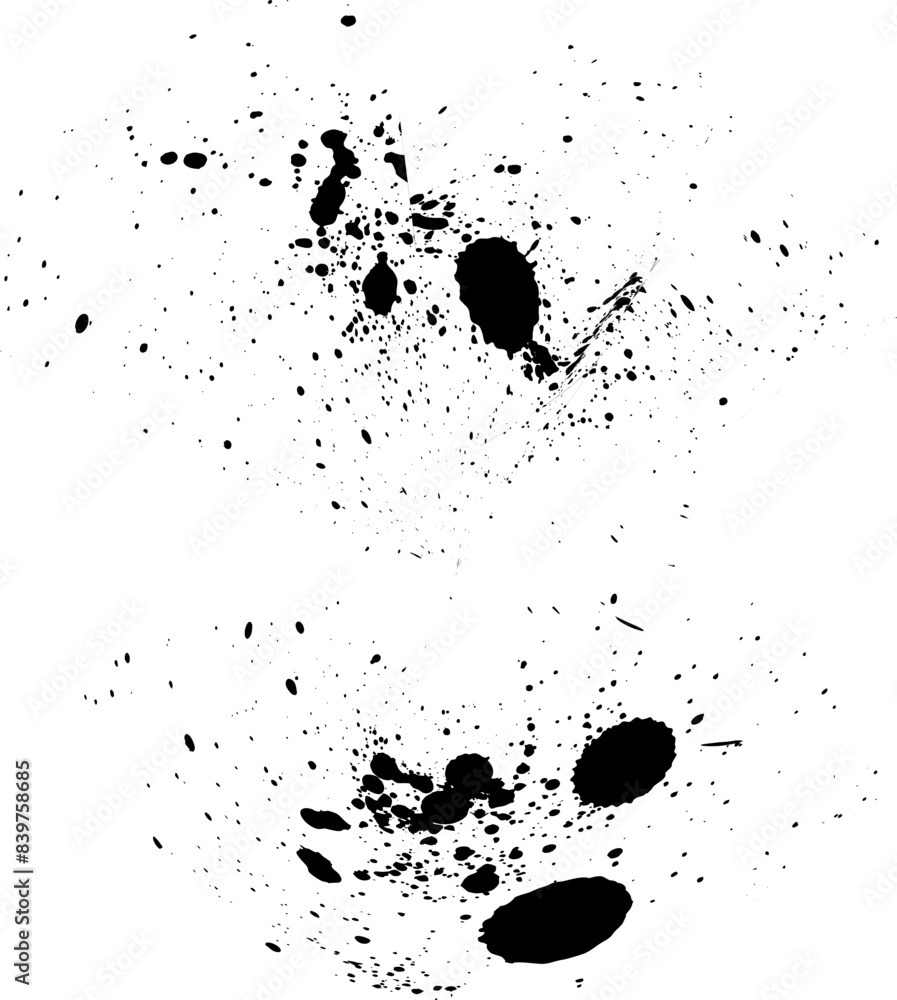 Set of four black ink blots splash. Grunge Design Elements. Black blots. Brush Strokes. Vector illustration, Grunge paint splatters. Black splashes set. Set of four black ink blots splash Set of four black ink blots splash. Grunge Design Elements. Black blots. Brush Strokes. Vector illustration, Grunge paint splatters. Black splashes set. Set of four black ink blots splash