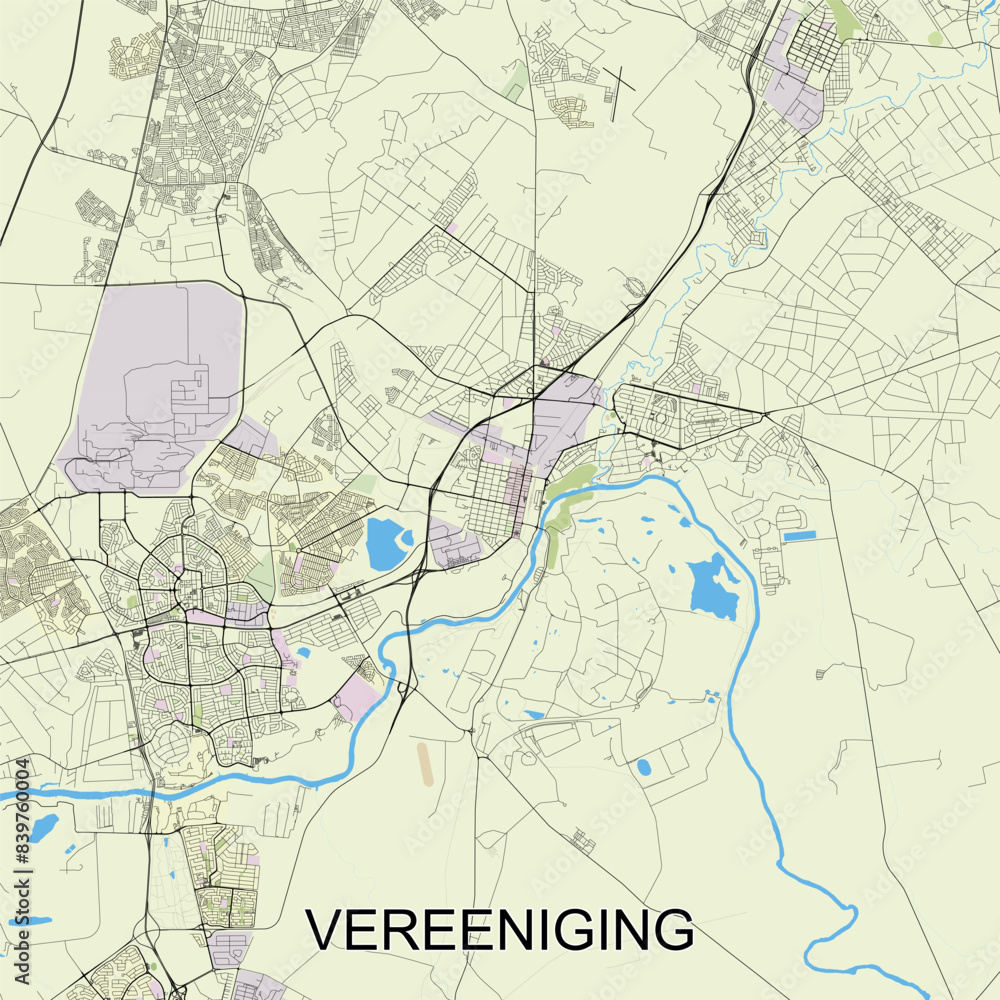 Fototapeta premium Vereeniging, South Africa map poster art 