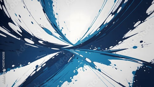 青いしぶきがランダムに流れる抽象的な背景イラストパターン3