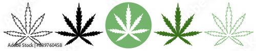 Marijuana Leaf | Weed | Cannabis | Weed Leaves Bundle | Vector Illustrations