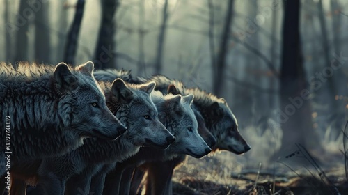 Brotherhood of animlas in wilderness. Generative Ai © We3 Animal