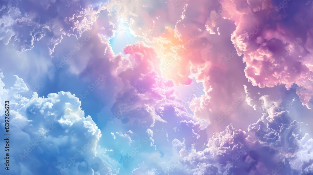Colorful Cloudscape with Sunlight Breaking Through Colorful Cloudscape with Sunlight Breaking Through