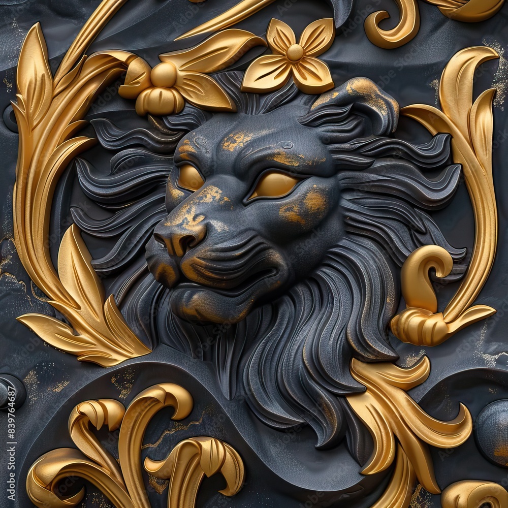 Mural 3d effect dark color, wallpaper, wall art. AI generated illustration Mural 3d effect dark color, wallpaper, wall art. AI generated illustration