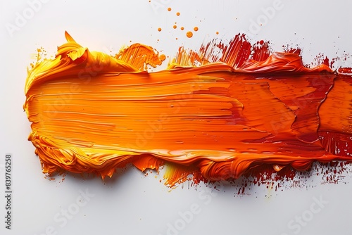 Yellow stroke of paint isolated on transparent background 