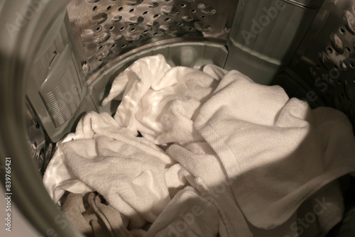 Used towel in washing machine