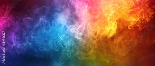 Slowmotion shot of rainbow smoke forming concentric circles, offering hypnotic and mesmerizing visuals for meditation and mindfulness content