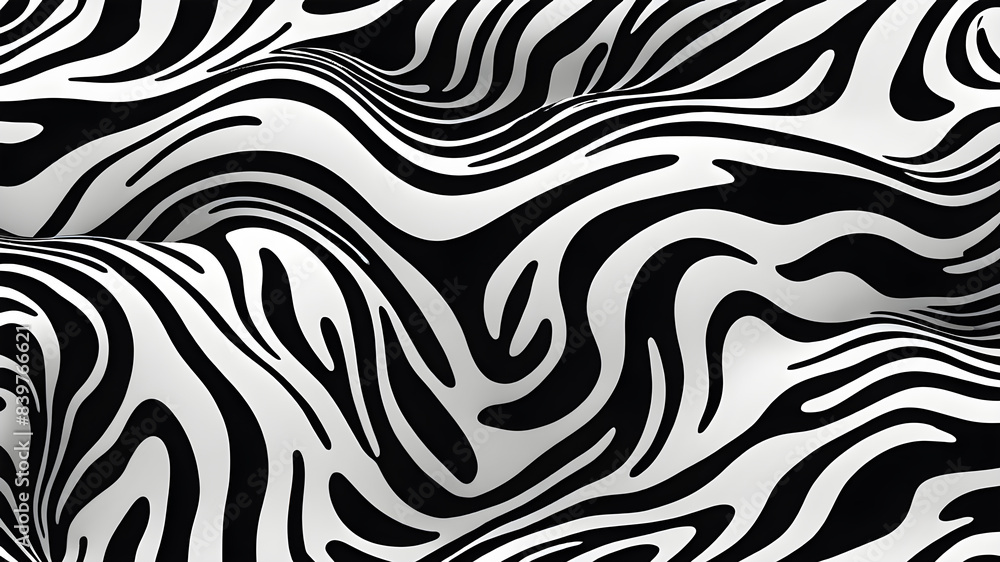 Abstract Hand Drawing Liquid Wavy Zebra Tiger Animal Skin Seamless Vector Pattern Isolated Background Black White Generative AI Abstract Hand Drawing Liquid Wavy Zebra Tiger Animal Skin Seamless Vector Pattern Isolated Background Black White Generative AI