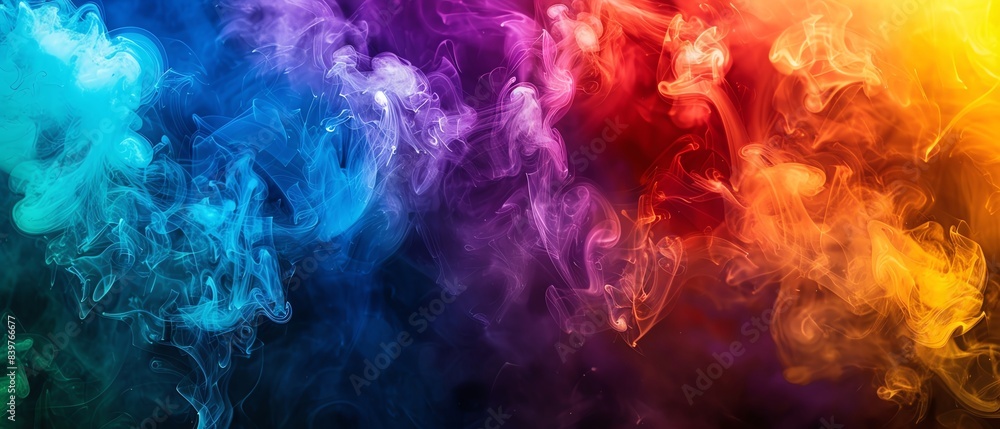 LGBTQIA pride symbols bursting forth from rainbow smoke, symbolizing resilience, strength, and unity in the LGBTQ community LGBTQIA pride symbols bursting forth from rainbow smoke, symbolizing resilience, strength, and unity in the LGBTQ community