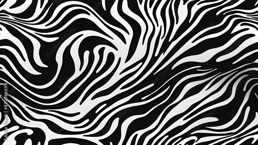 Abstract Hand Drawing Liquid Wavy Zebra Tiger Animal Skin Seamless Vector Pattern Isolated Background Black White Generative AI Abstract Hand Drawing Liquid Wavy Zebra Tiger Animal Skin Seamless Vector Pattern Isolated Background Black White Generative AI