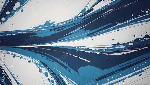 青いラインのしぶきのような抽象的な背景イラスト