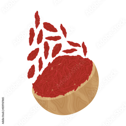 Vector illustration logo Clip art levitation dried goji berries