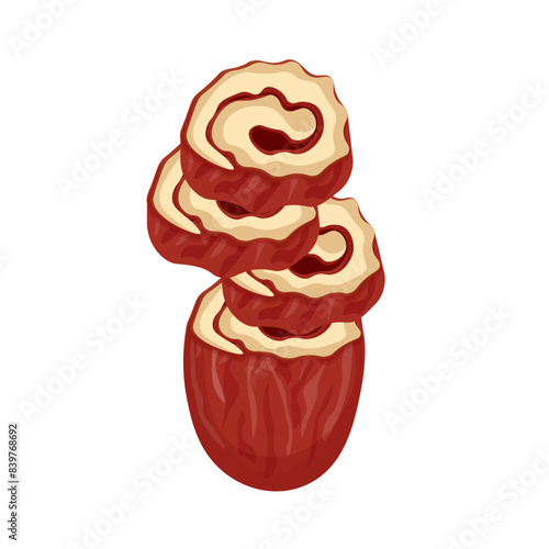 Vector illustration logo Clip art Red date slices Jujube slices 