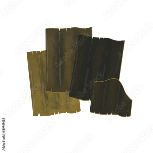 Vector illustration logo Clip art Seaweed kombu or Japanese kelp