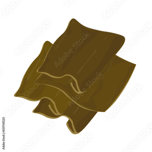 Vector illustration logo Clip art Soaked Kombu seaweed
