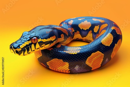 Anaconda ambush flat design side view prey animation Complementary Color Scheme