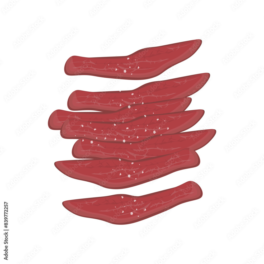 Vector illustration logo Clip art Slice pastrami Vector illustration logo Clip art Slice pastrami