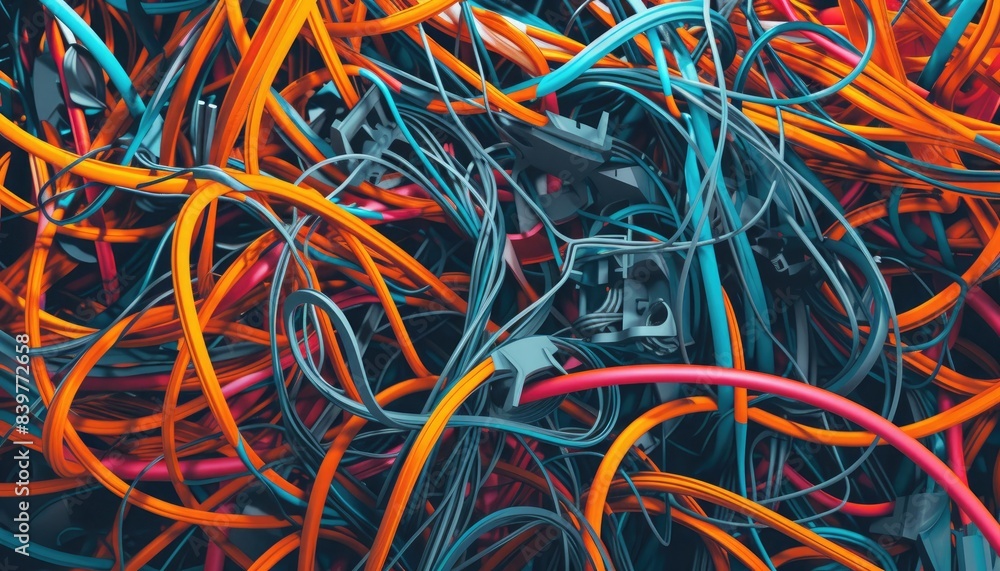 A chaotic burst of colorful wires, intricately connected in an illustrative explosion of energy đ⥠Bring dynamic chaos to life in your space with this vibrant illustration! A chaotic burst of colorful wires, intricately connected in an illustrative explosion of energy đ⥠Bring dynamic chaos to life in your space with this vibrant illustration!