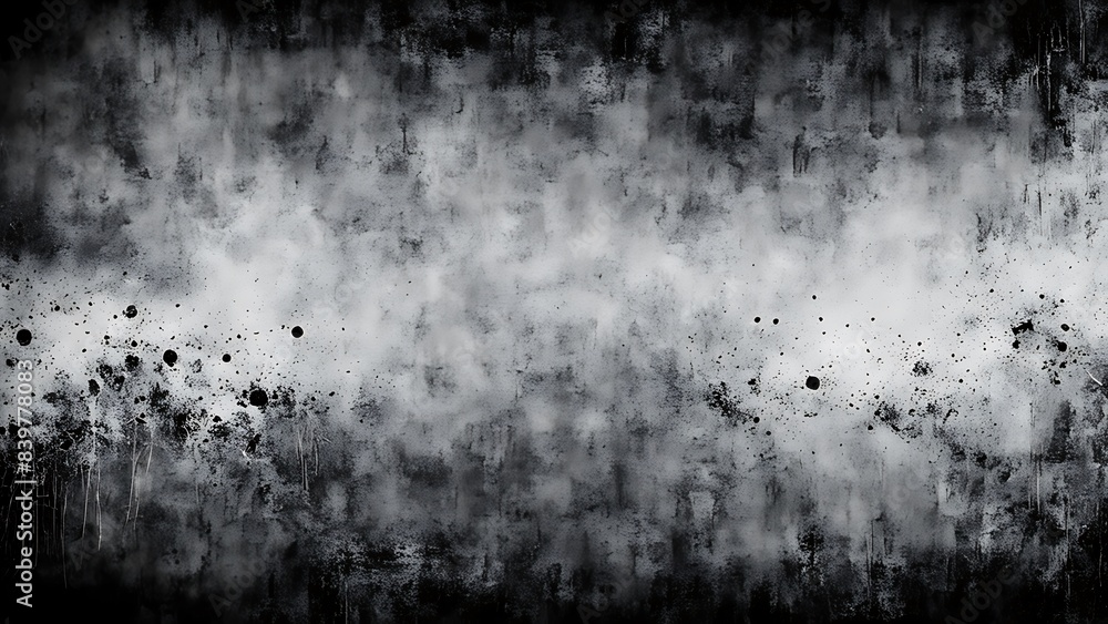 Black background with dust and scratches, dark texture. Grunge, rough grainy effect

