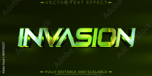 Alien ufo text effect, editable game and movie text style