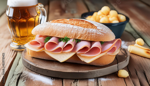 panino con prosciutto e formaggio  photo