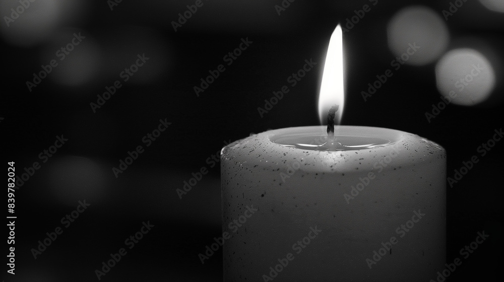 candle in the dark close up black and white image candle in the dark close up black and white image