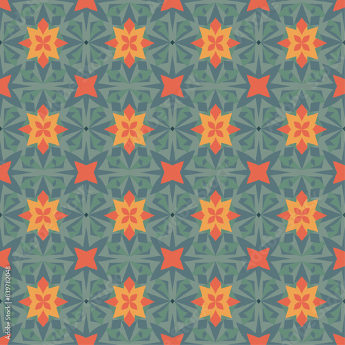 Seamless Mexican Floral Pattern - Colorful Hispanic Folk Art Design