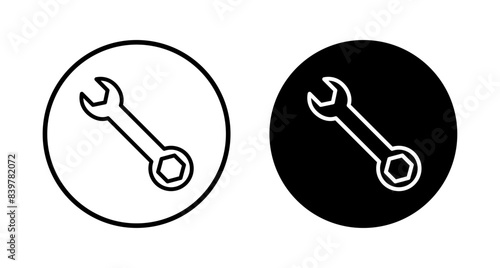 wrench icon vector isolated on white background. Wrench vector icon. Spanner symbol