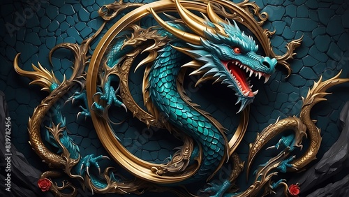 Wallpaper Mural dragon background gold color Torontodigital.ca