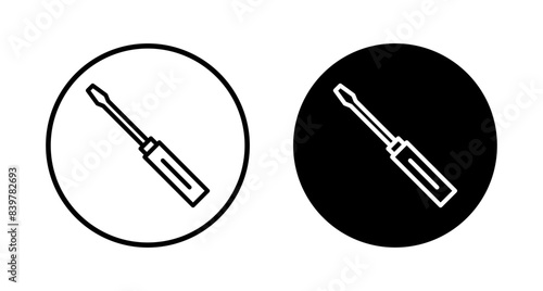 Screwdriver icon vector isolated on white background. Screwdriver vector icon