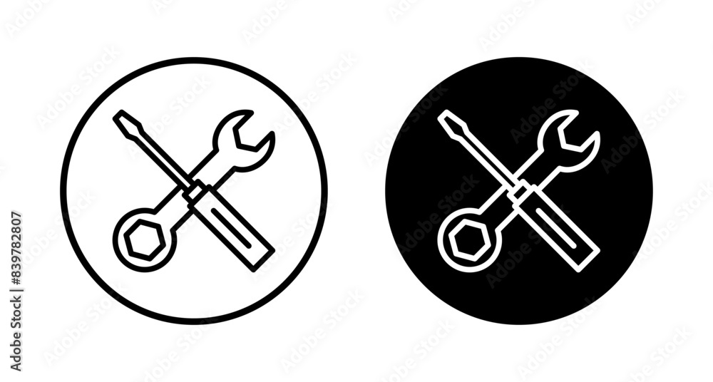 Repair icon vector isolated on white background. Wrench and screwdriver icon. settings vector icon. Maintenance. tools Repair icon vector isolated on white background. Wrench and screwdriver icon. settings vector icon. Maintenance. tools