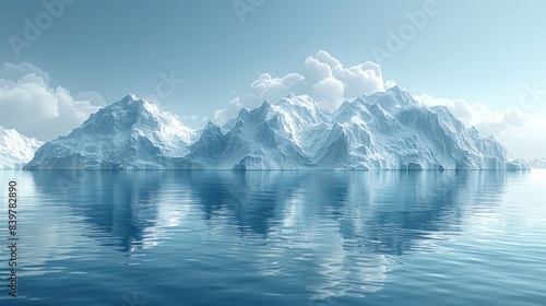 Wallpaper Mural 3D anime depiction of polar regions losing ice, smooth white gradient background, minimalist style, studio lighting, copy space Torontodigital.ca