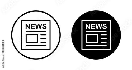 Newspaper icon vector isolated on white background. news paper icon vector