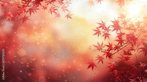 Beautiful autumn background  red maple foliage in japan