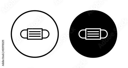 Mask icon vector isolated on white background. Man face with mask icon. Safety breathing masks. Industrial safety N95 mask. Medical mask vector icon.