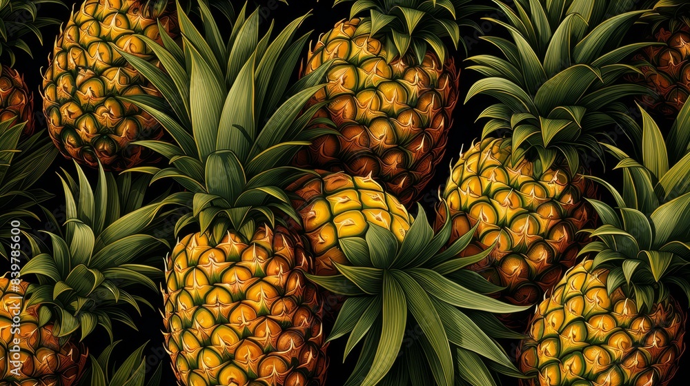 Unique pineapple skin design with intricate details, flat texture, and highquality seamless pattern. Unique pineapple skin design with intricate details, flat texture, and highquality seamless pattern.