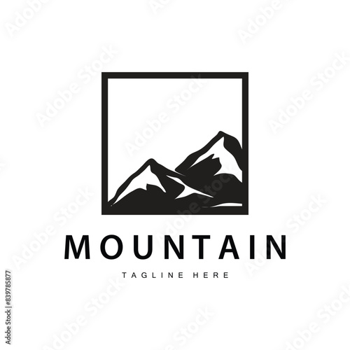 Mountain Logo, Mountain Adventure with Silhouette Model in Simple Modern Style Vector Design for Company and Product Brand © Arya19