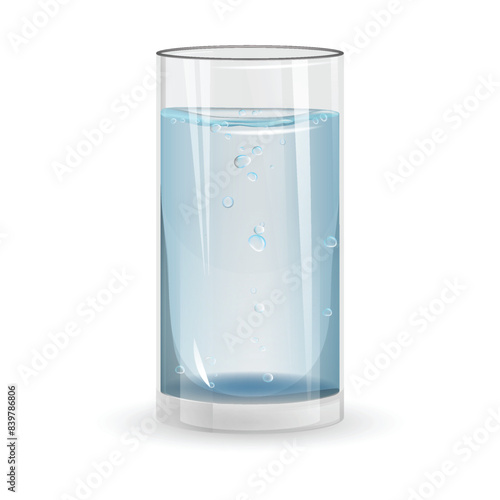 glass of fresh water isolated