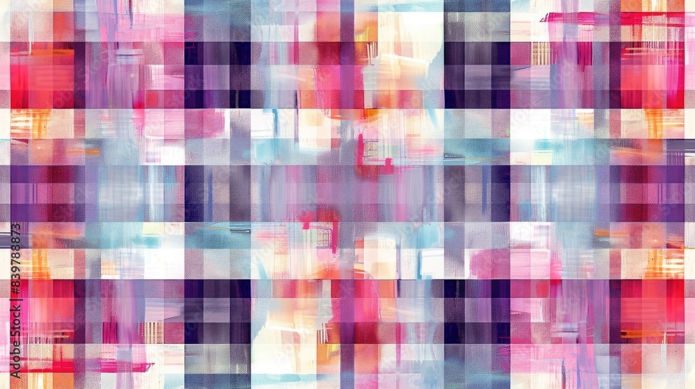 Abstract textile design with colorful plaid pattern and vintage checker backdrop for wallpaper fabric clothing digital printing or fashion design Abstract textile design with colorful plaid pattern and vintage checker backdrop for wallpaper fabric clothing digital printing or fashion design