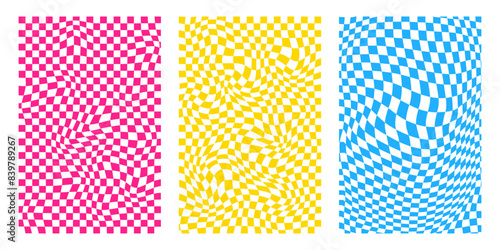 Groovy hippie 70s backgrounds. Waves, swirl, twirl pattern. Twisted and distorted vector texture in trendy retro psychedelic style. abstract wave lines