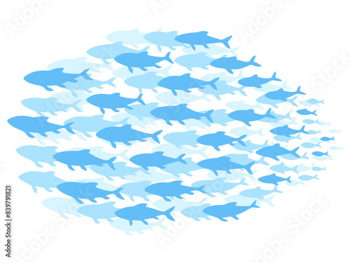 魚の群れのイラスト