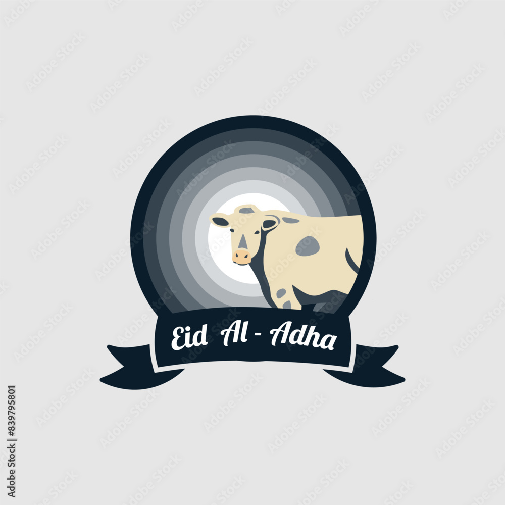 Eid al - adha badge logo vector graphic illustration on background Eid al - adha badge logo vector graphic illustration on background