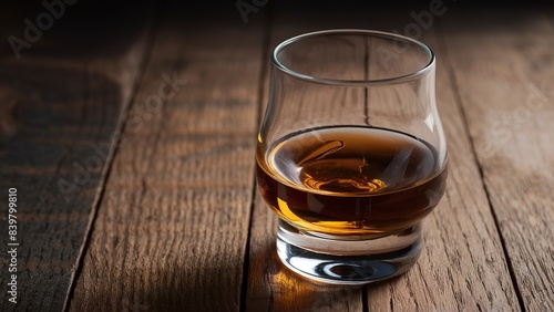 A close-up of a whisky glass sitting on a wooden surface © LVSN