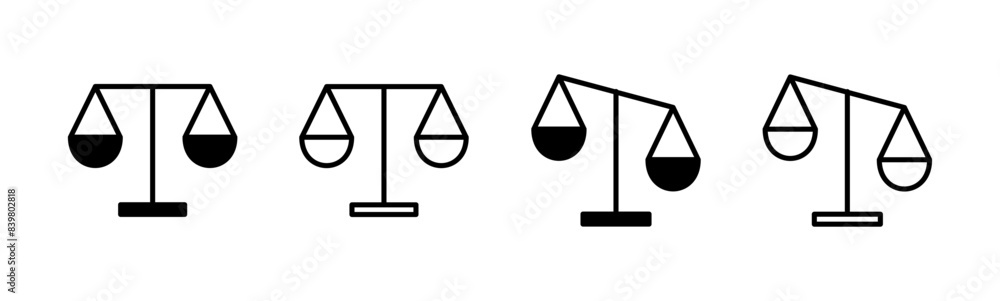 Scales icon set . Law scale icon. Justice sign Scales icon set . Law scale icon. Justice sign