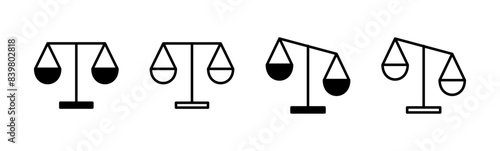 Scales icon set . Law scale icon. Justice sign