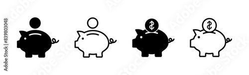 Piggy bank icon vector. piggy money icon