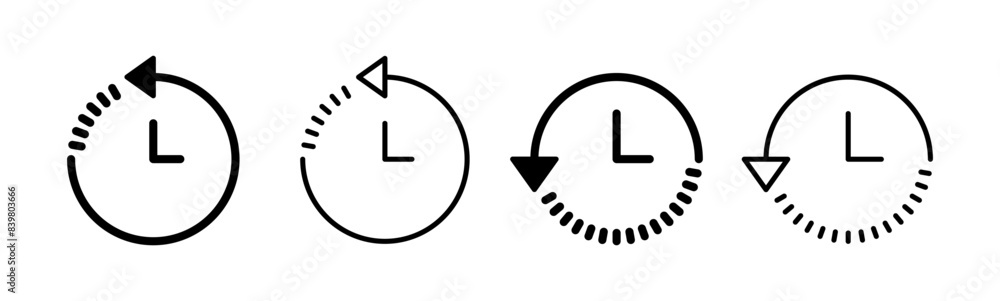 History icon set. recent event history