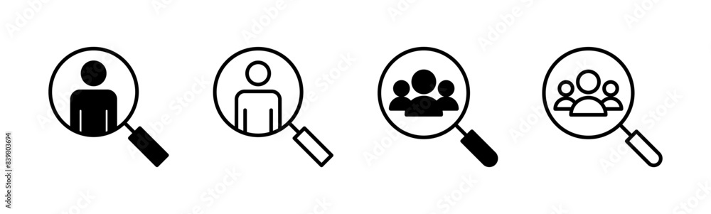 Hiring icon set. Search job vacancy icon. Human resources concept. Recruitment Hiring icon set. Search job vacancy icon. Human resources concept. Recruitment