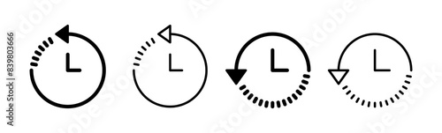 History icon set. recent event history