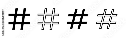Hashtag icon set. hashtag symbol