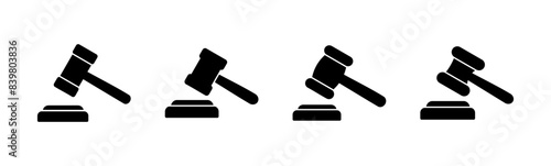 Gavel icon set. judge gavel icon vector. law icon vector. auction hammer